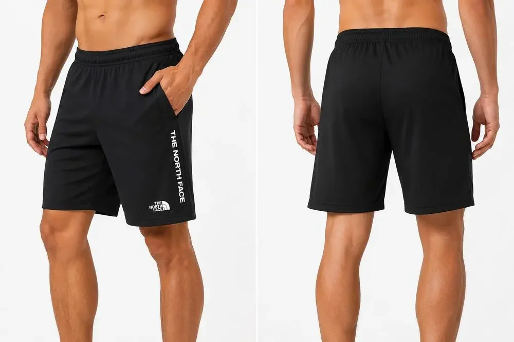 NEW The North Face Men's Train Logo Shorts - Black (NF0A4CFI-JK3) - Size Medium
